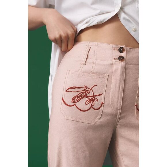 The Junie High-Rise Flare Pants by Maeve: Embroidered Edition 30 PETITE - Picture 4 of 4